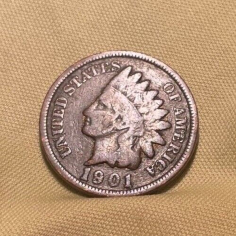 1901 Rare Old Antique Indian Head Penny Liberty Cent US Collection Coin - Picture 5 of 7